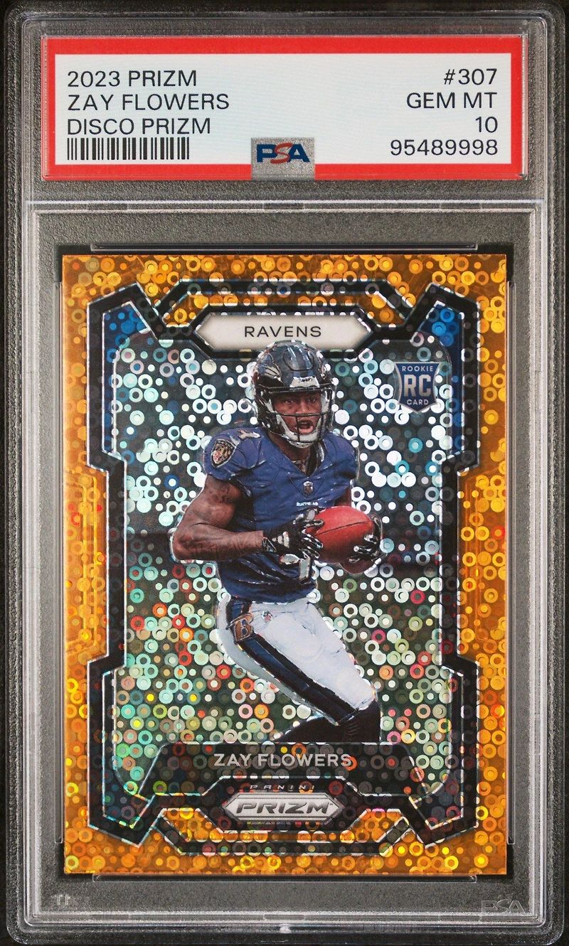 2023 Panini Prizm 307 Zay Flowers Disco Prizm PSA 10