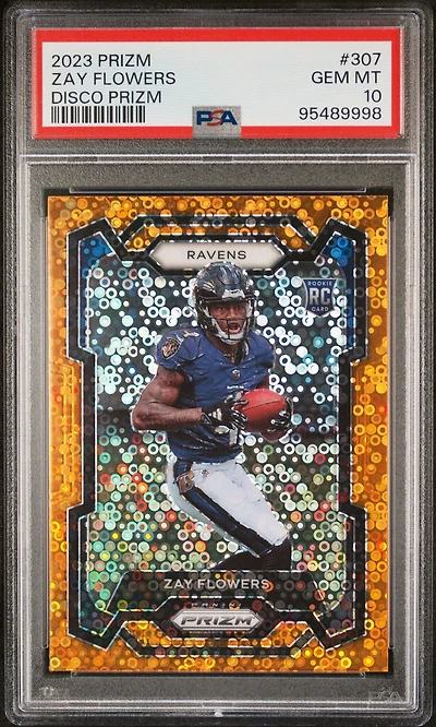 2023 Panini Prizm 307 Zay Flowers Disco Prizm PSA 10