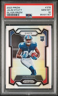 2023 Panini Prizm 378 Jalin Hyatt Silver Prizm PSA 10