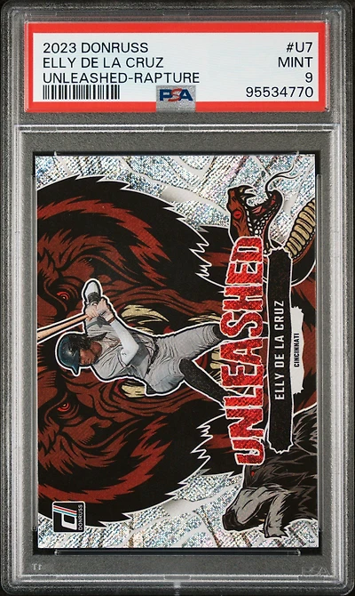 2023 Panini Donruss Unleashed U7 Elly De La Cruz Rapture PSA 9