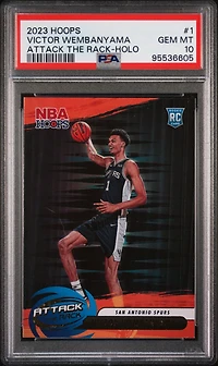 2023 Panini Nba Hoops Attack The Rack 1 Victor Wembanyama Holo PSA 10