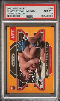 2022 Panini Prizm Ufc 80 Shavkat Rakhmonov Orange Prizm PSA 8
