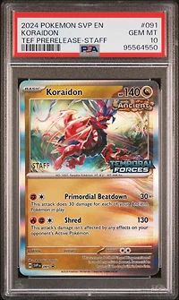 2024 Pokemon Svp En-sv Black Star Promo 091 Koraidon Temporal Forces Prerelease-staff PSA 10