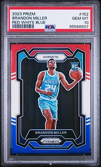 2023 Panini Prizm 152 Brandon Miller Red White Blue PSA 10