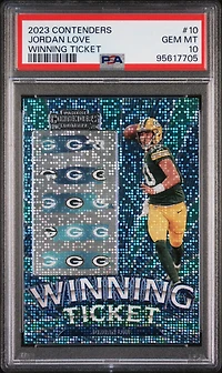 2023 Panini Contenders Winning Ticket 10 Jordan Love PSA 10