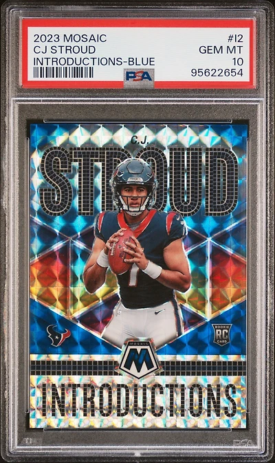 2023 Panini Mosaic Introductions I2 Cj Stroud Blue PSA 10