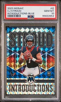 2023 Panini Mosaic Introductions I2 Cj Stroud Blue PSA 10