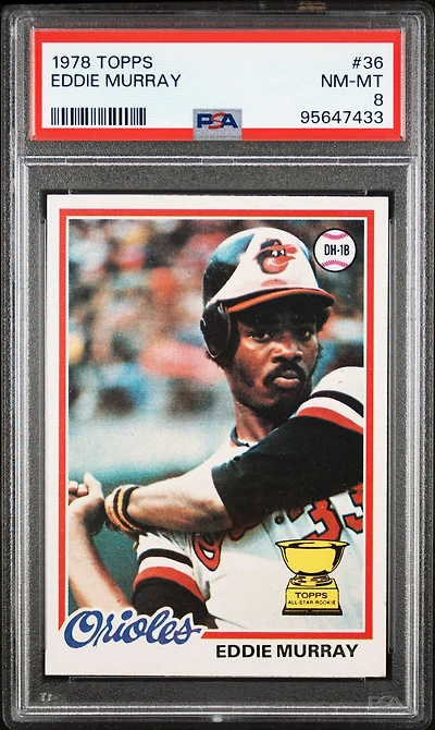 1978 Topps 36 Eddie Murray PSA 8