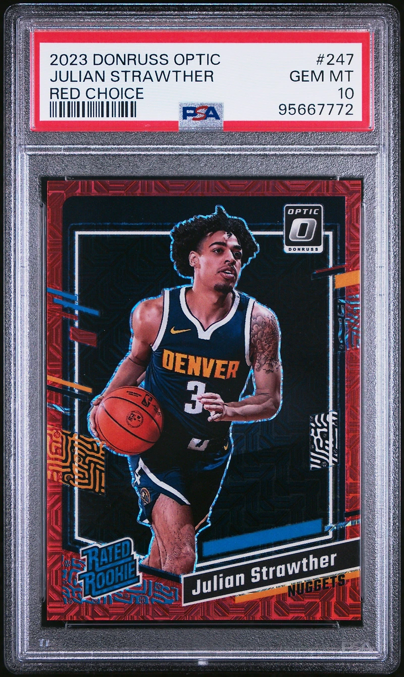 2023 Panini Donruss Optic 247 Julian Strawther Red Choice PSA 10