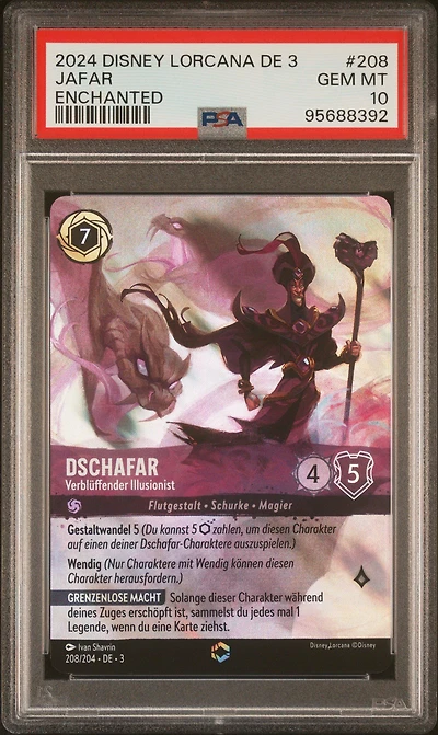 2024 Disney Lorcana German De 3-into The Inklands 208 Jafar - Striking Illusionist Enchanted PSA 10