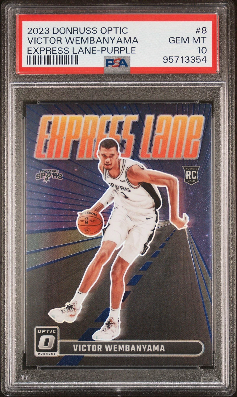 2023 Panini Donruss Optic Express Lane 8 Victor Wembanyama Purple PSA 10