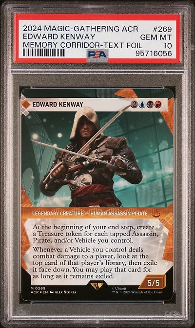 2024 Magic The Gathering Assassin's Creed 269 Edward Kenway Memory Corridor Showcase-textured Foil PSA 10