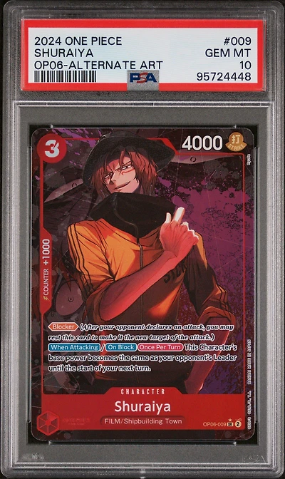 2024 One Piece Wings Of The Captain 009 Shuraiya Alternate Art PSA 10