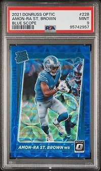 2021 Panini Donruss Optic 228 Amon-ra St. Brown Blue Scope PSA 9