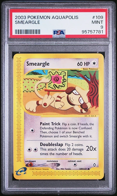 2003 Pokemon Aquapolis 109 Smeargle PSA 9