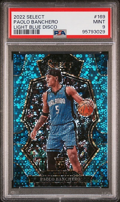 2022 Panini Select 169 Paolo Banchero Light Blue Disco PSA 9