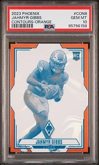 2023 Panini Phoenix Contours Con8 Jahmyr Gibbs Orange PSA 10
