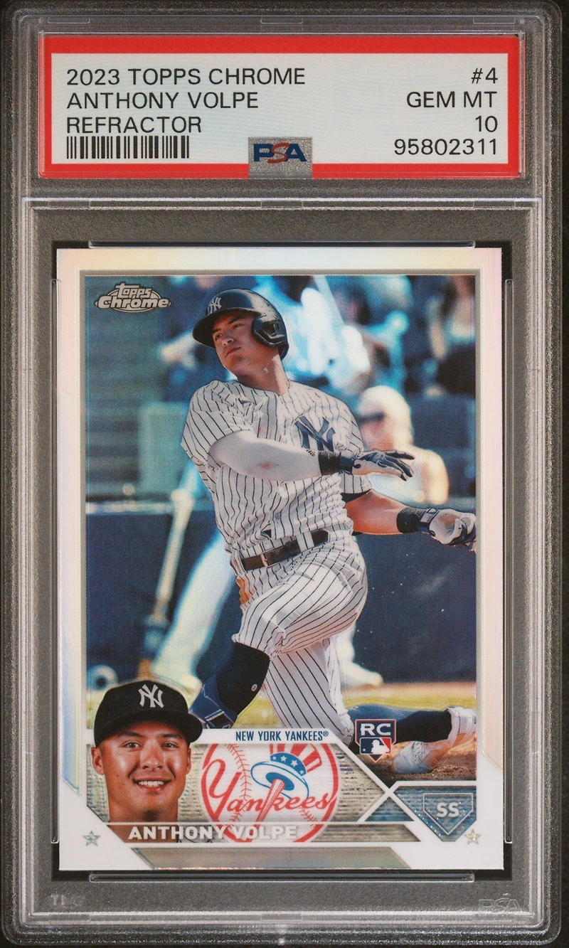 2023 Topps Chrome 4 Anthony Volpe Refractor PSA 10