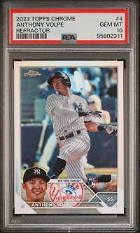 2023 Topps Chrome 4 Anthony Volpe Refractor PSA 10