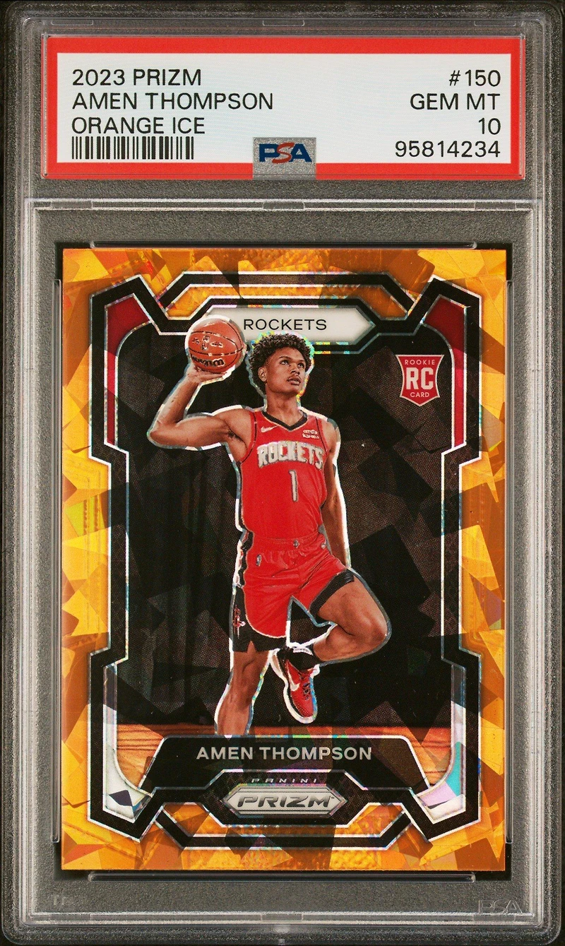 2023 Panini Prizm 150 Amen Thompson Orange Ice PSA 10