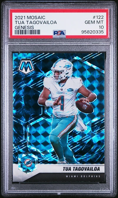 2021 Panini Mosaic 122 Tua Tagovailoa Genesis PSA 10