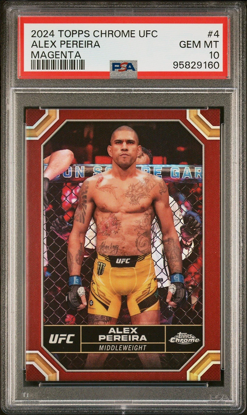 2024 Topps Chrome Ufc 4 Alex Pereira Magenta Refractor PSA 10