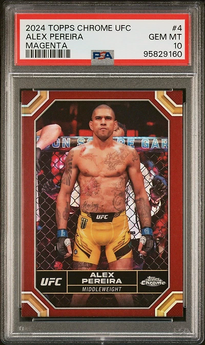 2024 Topps Chrome Ufc 4 Alex Pereira Magenta Refractor PSA 10