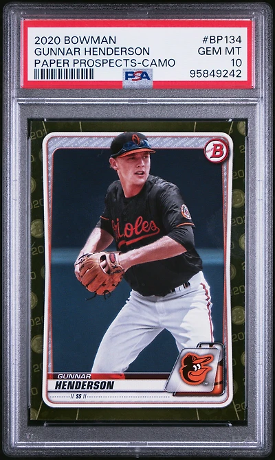 2020 Bowman Paper Prospects Bp134 Gunnar Henderson Camo PSA 10