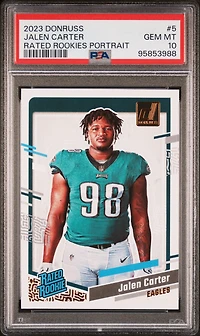 2023 Panini Donruss Rated Rookies Portrait 5 Jalen Carter PSA 10