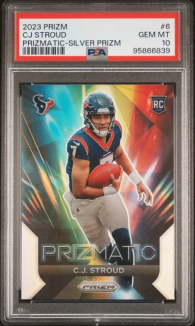 2023 Panini Prizm Prizmatic 6 Cj Stroud Silver Prizm PSA 10