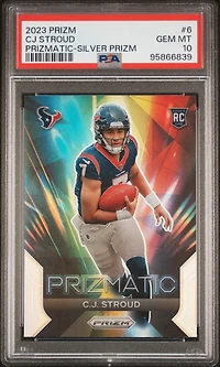 2023 Panini Prizm Prizmatic 6 Cj Stroud Silver Prizm PSA 10