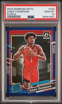 2023 Panini Donruss Optic 229 Amen Thompson Purple PSA 10