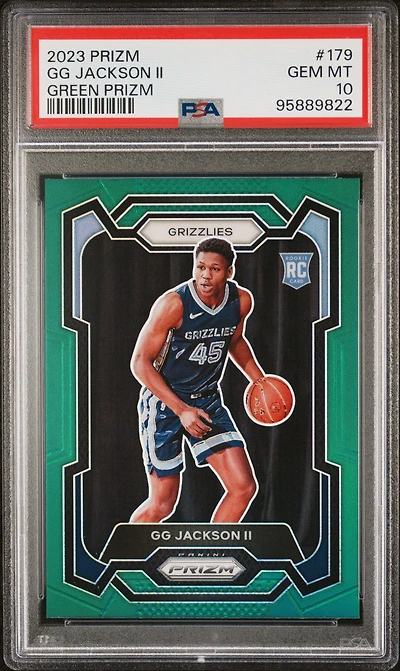 2023 Panini Prizm 179 Gg Jackson Ii Green Prizm PSA 10