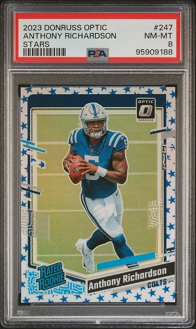 2023 Panini Donruss Optic 247 Anthony Richardson Stars PSA 8