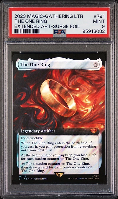 2023 Magic The Gathering Tales Of Middle-earth 791 The One Ring Extended Art-surge Foil PSA 9