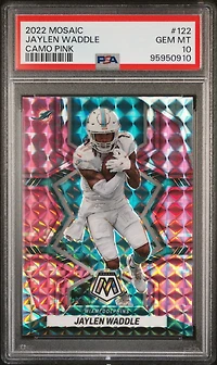2022 Panini Mosaic 122 Jaylen Waddle Camo Pink PSA 10