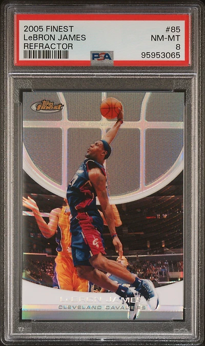 2005 Finest 85 Lebron James Refractor PSA 8
