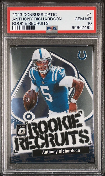 2023 Panini Donruss Optic Rookie Recruits 1 Anthony Richardson PSA 10