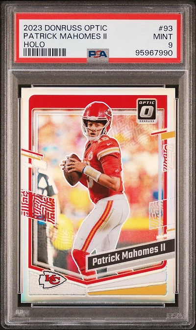 2023 Panini Donruss Optic 93 Patrick Mahomes Ii Holo PSA 9