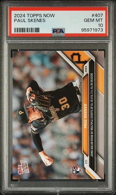 2024 Topps Now 407 Paul Skenes PSA 10