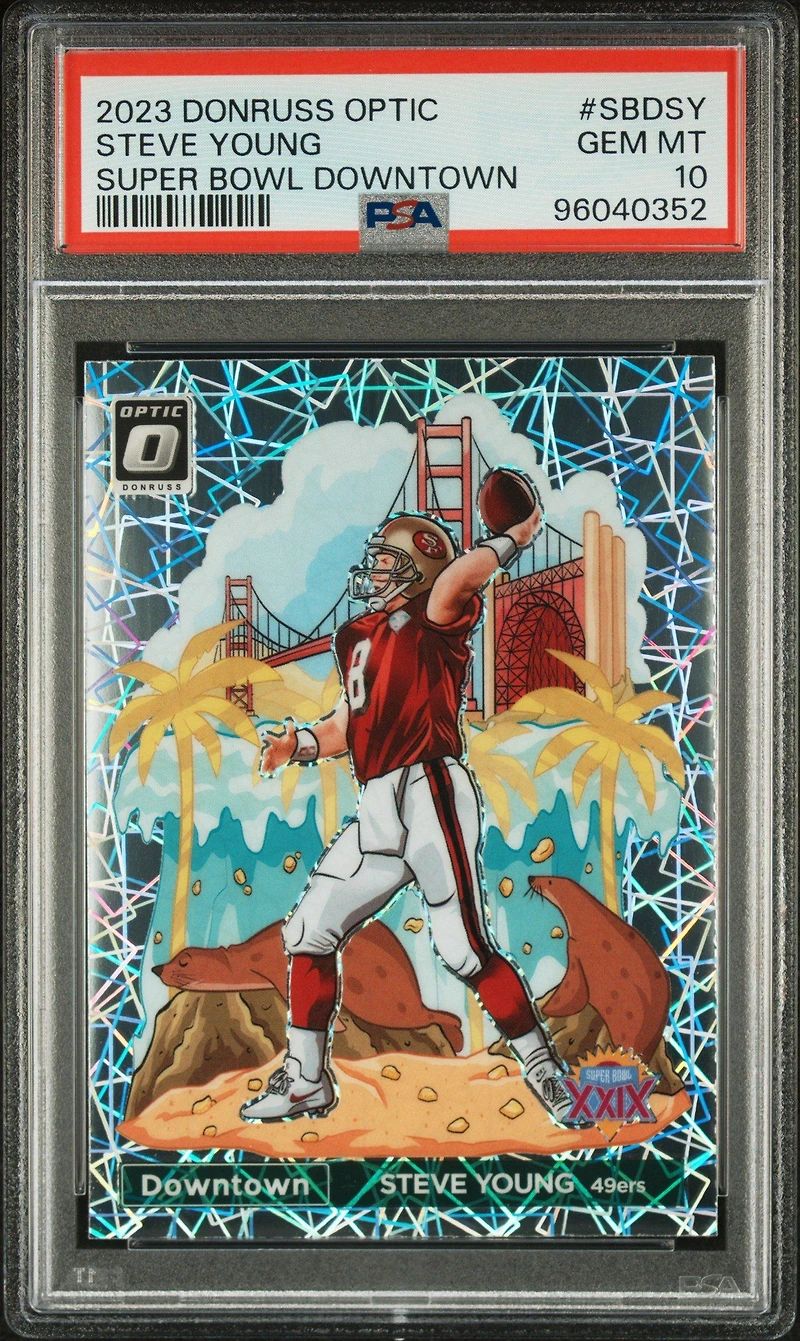 2023 Panini Donruss Optic Super Bowl Downtown Sbdsy Steve Young PSA 10