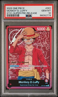 2022 One Piece Starter Deck St01-straw Hat Crew 001 Monkey D. Luffy Super Pre-release PSA 10