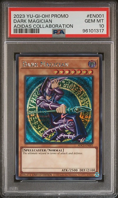 2023 Yu-gi-oh! Promo En001 Dark Magician Adidas Collaboration PSA 10