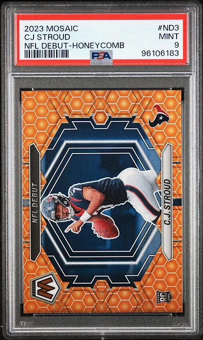 2023 Panini Mosaic Nfl Debut Nd3 Cj Stroud Honeycomb PSA 9