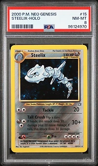 2000 Pokemon Neo Genesis 15 Steelix-holo PSA 8