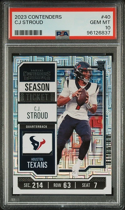 2023 Panini Contenders 40 Cj Stroud PSA 10