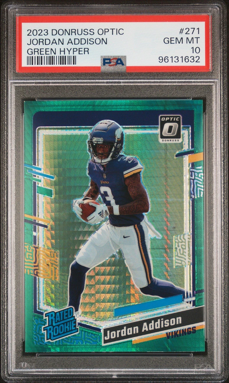 2023 Panini Donruss Optic 271 Jordan Addison Green Hyper PSA 10