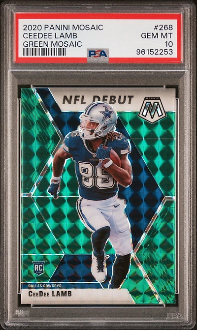 2020 Panini Mosaic 268 Ceedee Lamb Green Mosaic PSA 10