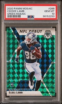 2020 Panini Mosaic 268 Ceedee Lamb Green Mosaic PSA 10