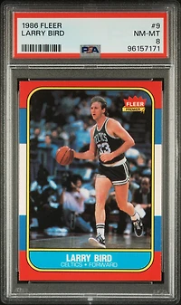 1986 Fleer 9 Larry Bird PSA 8